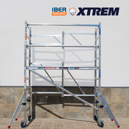 Andaime Dobrável industrial 75x190 3,65m AT com barras extras + Mini Stab