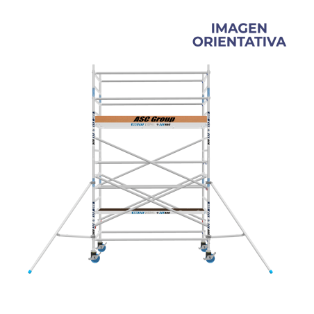 Torre de andaime móvel Premium PRO 135x190 6,20 m de altura de trabalho