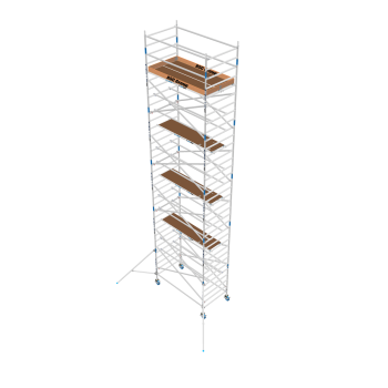 Torre de andamio móvil Premium PRO 135x190 11,20 m altura de trabajo