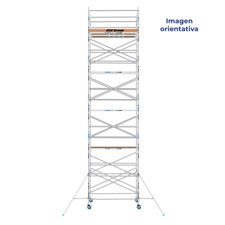 Torre de andaime móvel Premium PRO 135x250 10,20 m de altura de trabalho