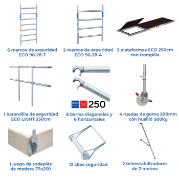 Torre de andamio móvil 90x250x820 m | LÍNEA ECO