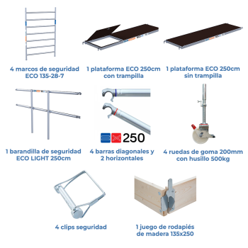Torre de andaime móvel 135x250x520 m | LINHA ECO