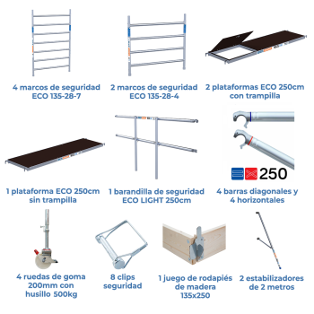 Torre de andamio móvil 135x250x620 m | LÍNEA ECO