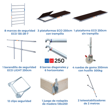 Torre de andamio móvil 135x250x920 m | LÍNEA ECO