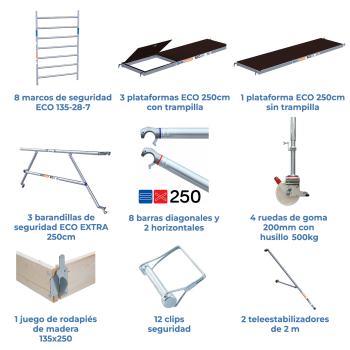 Torre de andamio móvil 135x250x920 m | LÍNEA ECO EXTRA