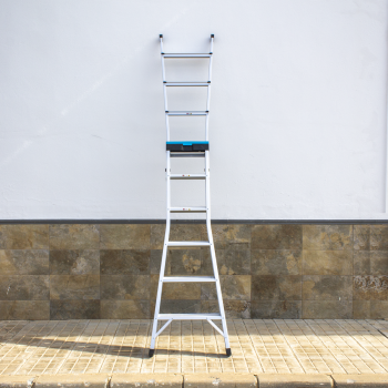 Escalera multifuncional 3 en 1 - 9 peldaños