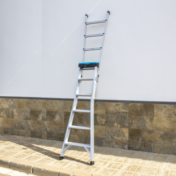 Escalera multifuncional 3 en 1 - 9 peldaños