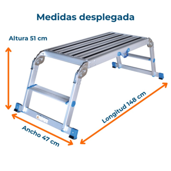 Plataforma de trabajo plegable X-STEP 148 x 51 x 47 centímetros