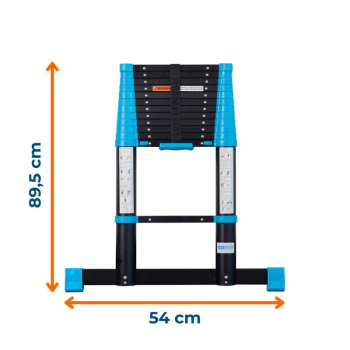 Escalera telescópica Black and Blue 3,8 metros con 13 peldaños