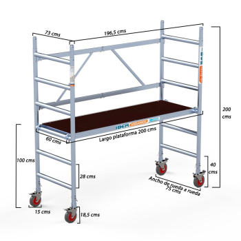 Andaime dobrável EASY 75x190 - 3 m de altura de trabalho