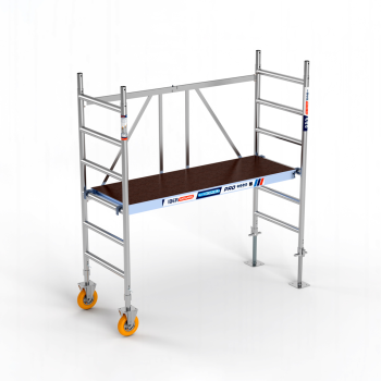Andamio plegable con ruedas de jardín y husillo. 3 m altura de trabajo, 75x190 cm