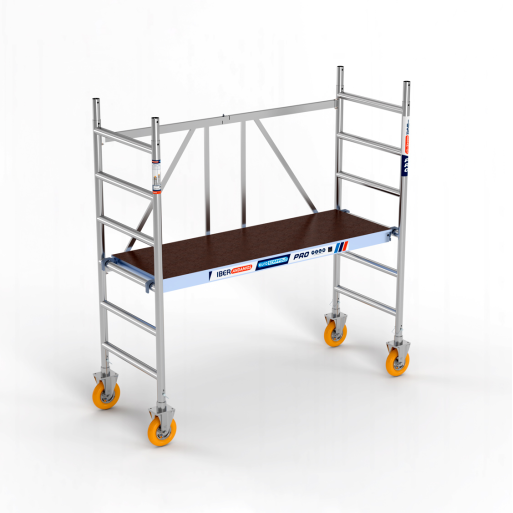 Andaime dobrável com rodas para jardim. Altura de trabalho de 3 m, 75 x 190 cm