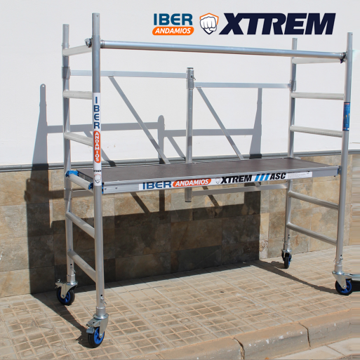 Andaime dobrável ASC 75x190x3m AT plataforma sem escotilha + barra horizontal | LINHA XTREM