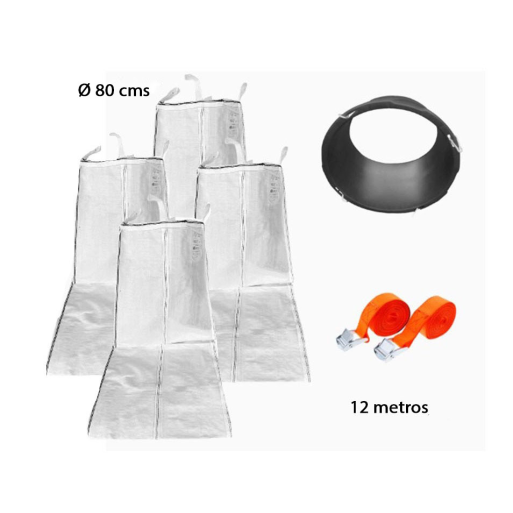 Conjunto de Tubo de Descarga de Detritos Flexível Ø80 cm (12 m)