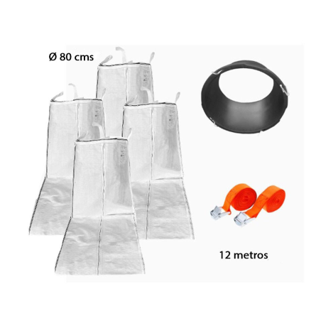 Conjunto de Tubo de Descarga de Detritos Flexível Ø80 cm (12 m)