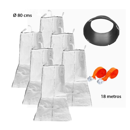 Pack bajante de escombros flexible - Ø80 cm y 18 metros