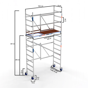 Andamio plegable industrial 75x190 4,70 m Altura de trabajo