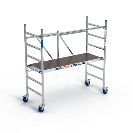 Andamio plegable industrial 75x190x3m AT plataforma sin trampillla + barra horizontal