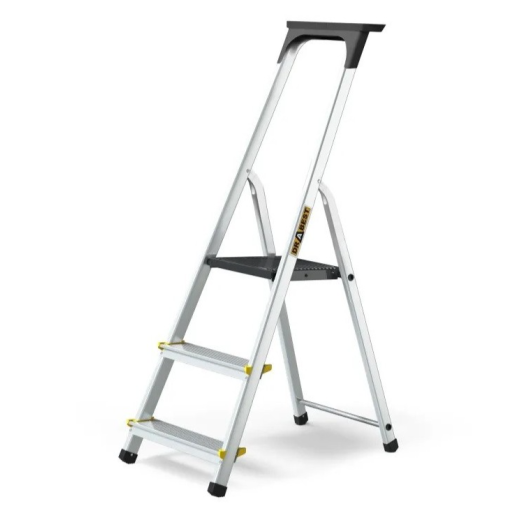 Escalera de aluminio plegable doméstica DRABEST de 3 a 5 peldaños + bandeja de herramientas DRABEST
