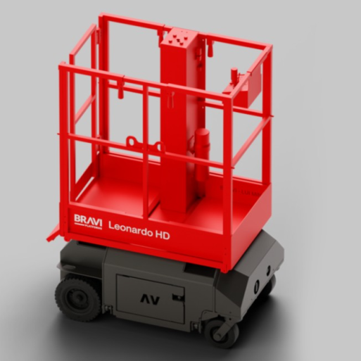 Plataforma Elevatória Autopropulsionada Bravi Leonardo HD | Altura 4.9m e Carga 180kg