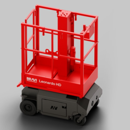 Plataforma Elevatória Autopropulsionada Bravi Leonardo HD | Altura 4.9m e Carga 180kg