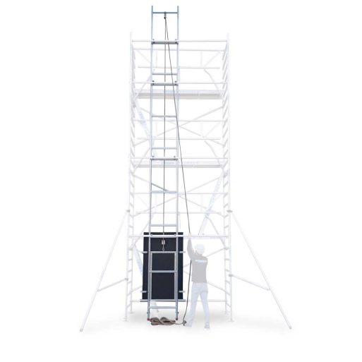 Elevador de painéis solares para andaimes de 10,2 metros de altura de trabalho
