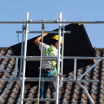 Elevador de painéis solares para andaimes de 12,2 metros de altura de trabalho