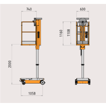 Plataforma Elevatória Manual AXO LIFT MANU LIFT 200/4 (Altura de Trabalho 4 m)
