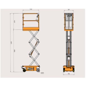 Plataforma de Tesoura Autopropulsionada AXO LIFT P300T (Altura de Trabalho 4,95 m)