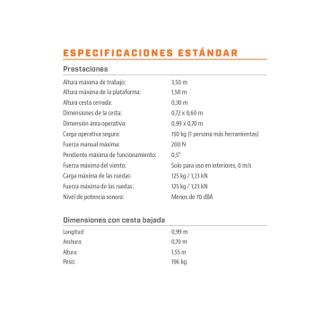 Plataforma Elevadora de Personal de Empuje y Elevación Manual Pecolift (Altura de Trabajo 3,50 m)