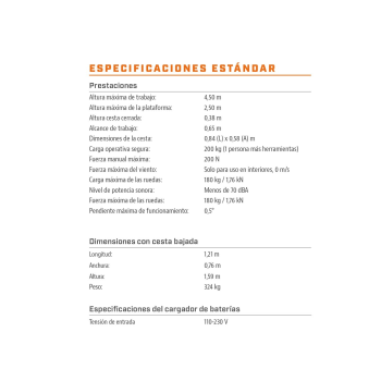 Plataforma Elevadora de Personal de Empuje Manual y Elevación Eléctrica Nano 25 (Altura de Trabajo 4,50 m)
