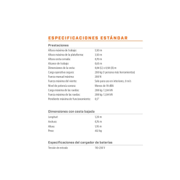 Plataforma Elevadora de Personal de Empuje Manual y Elevación Eléctrica Nano 35 (Altura de Trabajo 5,50 m)