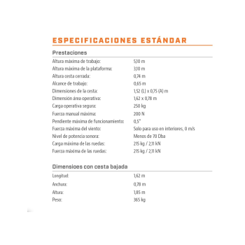 Plataforma Elevatória de Pessoal de Empurrão Manual e Elevação Elétrica Power Tower (Altura de Trabalho 5,10 m)