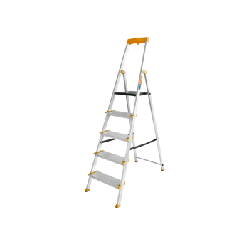 Escalera aluminio plegable 5 peldaños - Peldaños 12 cms