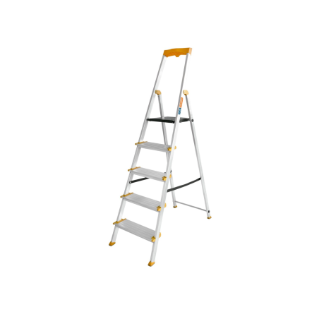 Escalera aluminio plegable 5 peldaños - Peldaños 12 cms