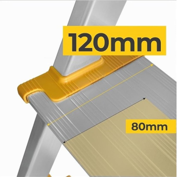 Escalera aluminio plegable 7 peldaños - Peldaños 12 cms