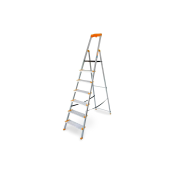 Escalera aluminio plegable 7 peldaños - Peldaños 12 cms