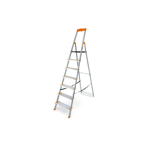 Escalera aluminio plegable 7 peldaños - Peldaños 12 cms