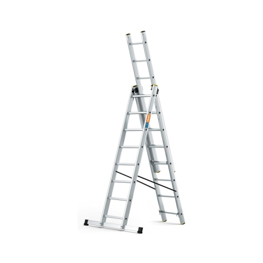 Escalera multiusos aluminio tres tramos 8 peldaños