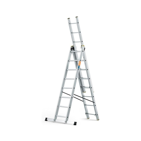 Escalera multiusos aluminio tres tramos 8 peldaños