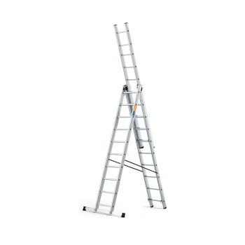 Escalera multiusos aluminio tres tramos 10 peldaños