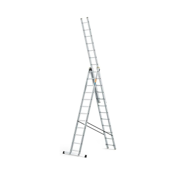 Escalera multiusos aluminio tres tramos 12 peldaños