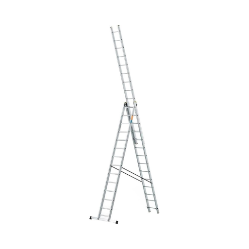 Escalera multiusos aluminio tres tramos 14 peldaños