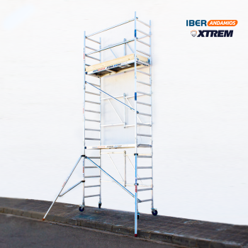 Andaime dobrável XTREM 75x190 6,50 m AT com estabilizadores + rodapé de madeira | LINHA XTREM